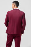 Burgundy 3 Pieces Peak Revers Mænds Galladragter