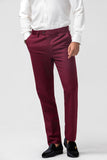 Burgundy 3 Pieces Peak Revers Mænds Galladragter