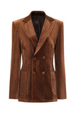 Coffee Dots Velvet Peak revers dobbeltradet blazer