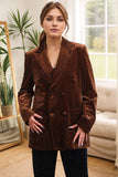 Coffee Dots Velvet Peak revers dobbeltradet blazer