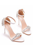 Pink Rhinestone ankelstropper Prom sandaler