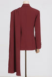 Burgundy Peak revers enkeltradet Kvinder Blazer