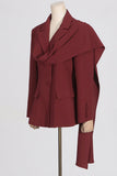 Burgundy Peak revers enkeltradet Kvinder Blazer