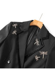 Glitrende sort hak revers Rhinestones kvinder fest blazer