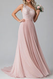 Blush A Line One Shoulder Blonder Chiffon Brudepigekjole