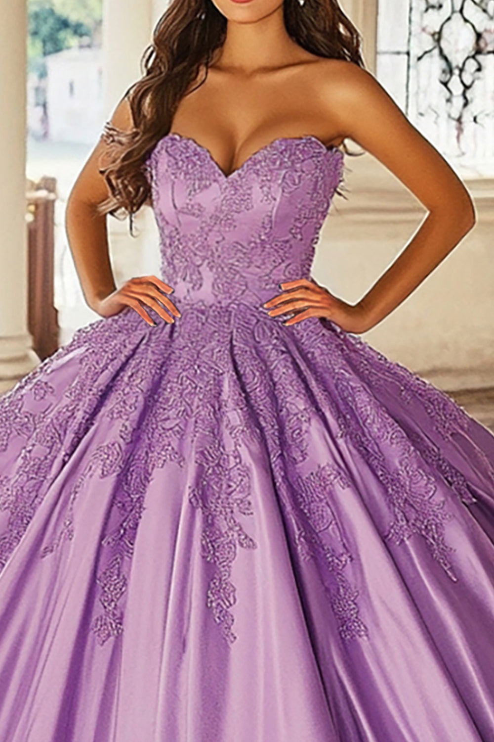 Lilla Stropløs Sweetheart Balkjole Quinceanera Kjole