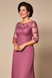 Desert Rose Chiffon Blonder Mor til Bruden Kjole