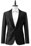 Mænds sort En knap sjal revers Jacquard Prom Blazer