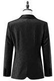 Mænds sort En knap sjal revers Jacquard Prom Blazer