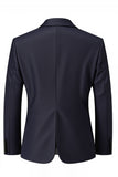 Mænds Mørk Navy to knap hak revers bal blazer