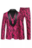 Jacquard Sort 3 stykker sjal revers Mænds dragter