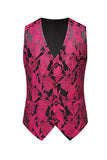 Jacquard Sort 3 stykker sjal revers Mænds dragter