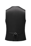 Jacquard Sort 3 stykker sjal revers Mænds dragter