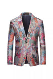Mænds farverige Notched revers One Button Prom Blazer Jacket