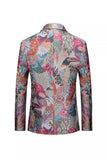 Mænds farverige Notched revers One Button Prom Blazer Jacket