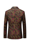 Brun monteret blomster med hak revers til mænds blazer