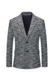 Grå Peaked revers enkeltradet Herre Blazer