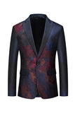 Mørk Navy En knap Notched revers Mænds Prom Blazer