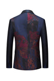 Mørk Navy En knap Notched revers Mænds Prom Blazer