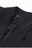 Glitrende sort 2-delt Peak revers Kvinder Prom Suits med Perlearbejde