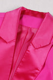 Fuchsia 2 Piece Peak revers Kvinder Galladragter med Fjer