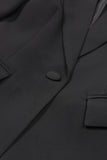 Sort 2-delt Peak revers Kvinder Prom Suits