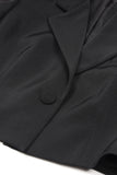 Sort 2-delt Notched Revers Kvinder Prom Suits med fjer
