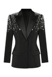 White Peak revers Single Breasted Kvinder Prom Blazer med pailletter