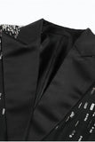 White Peak revers Single Breasted Kvinder Prom Blazer med pailletter