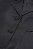Sort Notched Revers Cut Out Kvinder Prom Suits med sløjfe