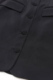 Sort Notched Revers Cut Out Kvinder Prom Suits med sløjfe