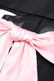 Sort Notched Revers Cut Out Kvinder Prom Suits med sløjfe