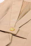 Hvid Peak revers ærmeløs Satin Kvinder Blazer