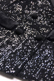 Glitrende sort paillet Peak revers dobbeltradet kvinder bal blazer