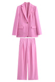 Pink 2-delt Notched Revers Kvinder Prom Suits