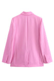 Pink 2-delt Notched Revers Kvinder Prom Suits