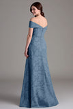 Eukalyptus A-linje Off The Shoulder Lang brudepigekjole