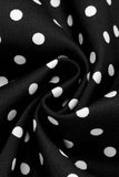 Polka Dots Halter Sort A-linje 1950'er kjole med sløjfe