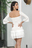 Indlæs billede til gallerivisning bodycon plisserede lange ærmer små hvide kjoler