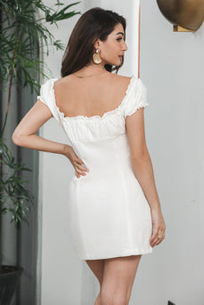 kappe enkeltradet snørebånd lille hvid kjole med pufærmer