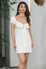Indlæs billede til gallerivisning kappe enkeltradet snørebånd lille hvid kjole med pufærmer