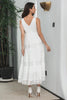 Indlæs billede til gallerivisning Enkel te-længde blonder hvid ærmeløs Boho Beach Holiday Dress