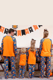 Orange græskar Print Familie Halloween pyjamas (lange ærmer)