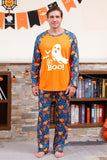 Orange græskar Print Familie Halloween pyjamas (lange ærmer)