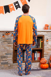 Orange græskar Print Familie Halloween pyjamas (lange ærmer)