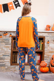 Orange græskar Print Familie Halloween pyjamas (lange ærmer)