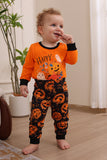 Græskar Print Orange Halloween familie pyjamas sæt