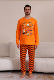 Orange Halloween Familie Matchende Pyjamas Sæt