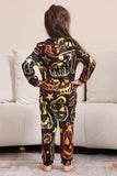 Sort Print Halloween Familie Matchende Pyjamas Sæt