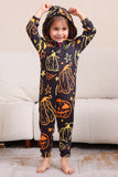 Sort Print Halloween Familie Matchende Pyjamas Sæt